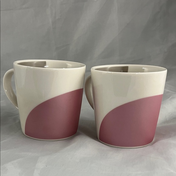 Vintage Starbucks 2005 Coffee Mugs Dipped Pink Grey Ceramic Mugs 14 oz - Picture 6 of 10